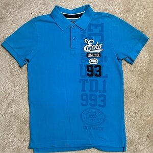 Ecko Unlimited Blue Graphic Polo Shirt